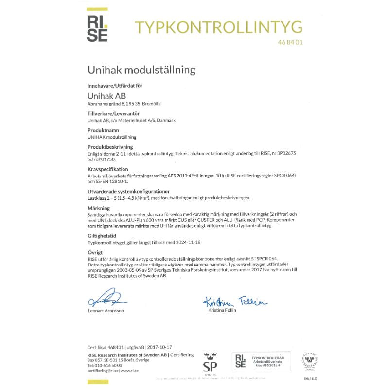 Nivåspira 300 cm - Unihak Byggställning FSH