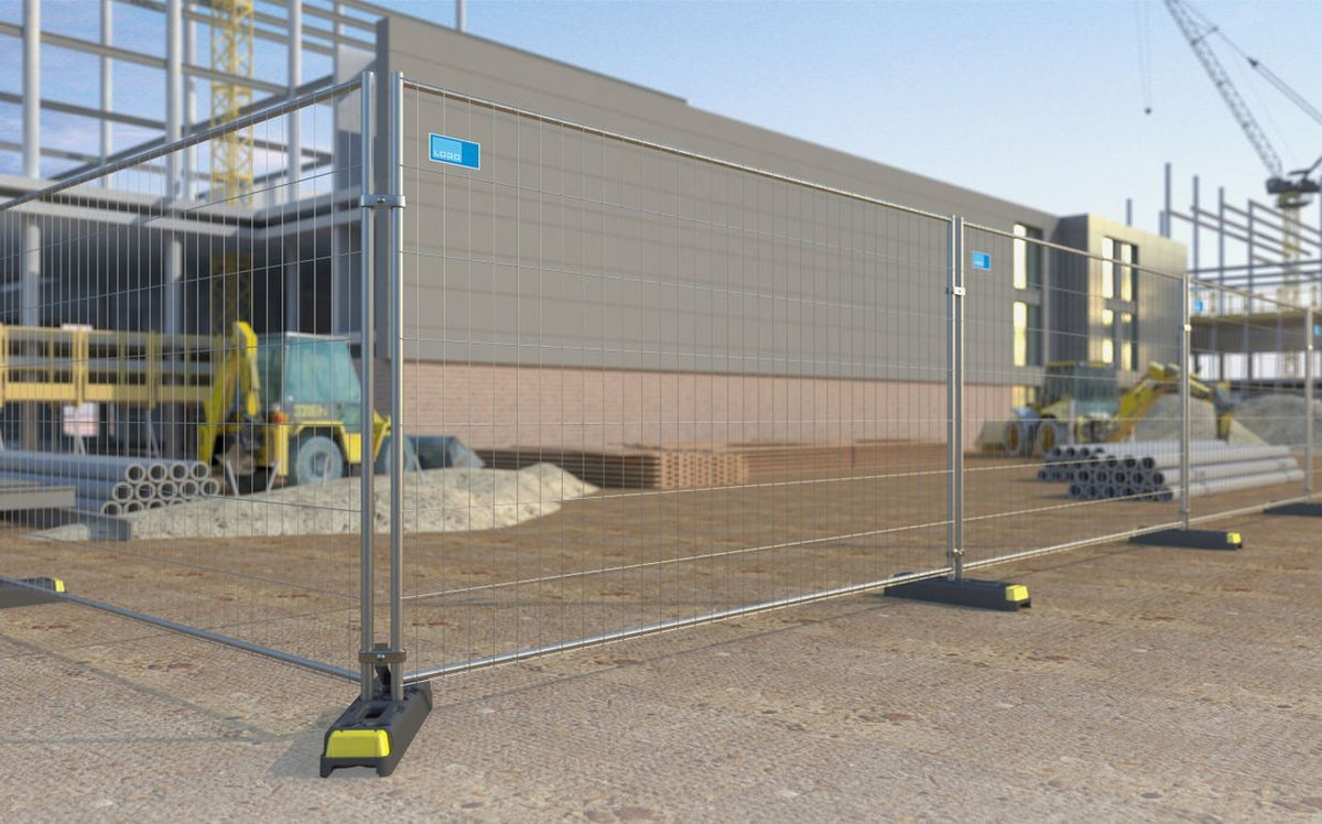 Byggstaket paket 98 meter komplet (gummifot)