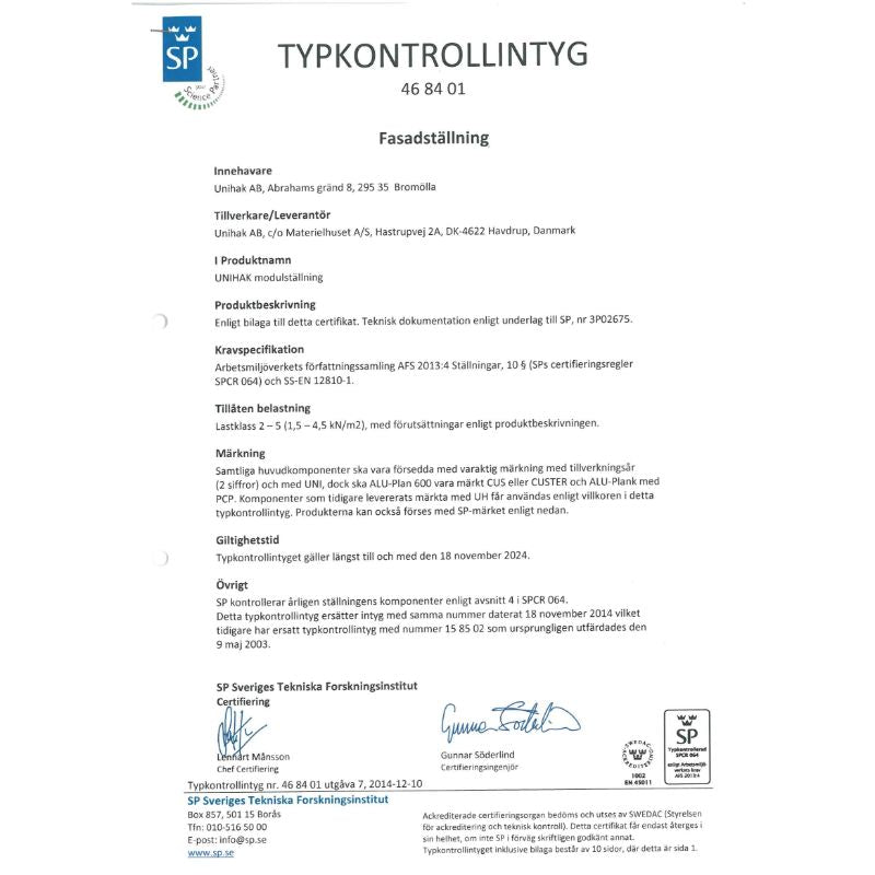Byggställning Ställningspaket 4x3 meter 140 Trall - Unihak